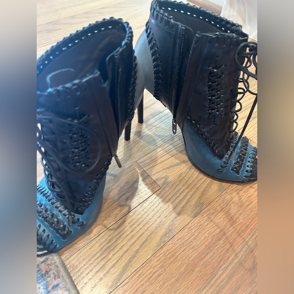 Jason Wu Corset Whipstitch Detail Peep Toe High Heel Booties size 39 - Picture 6 of 8